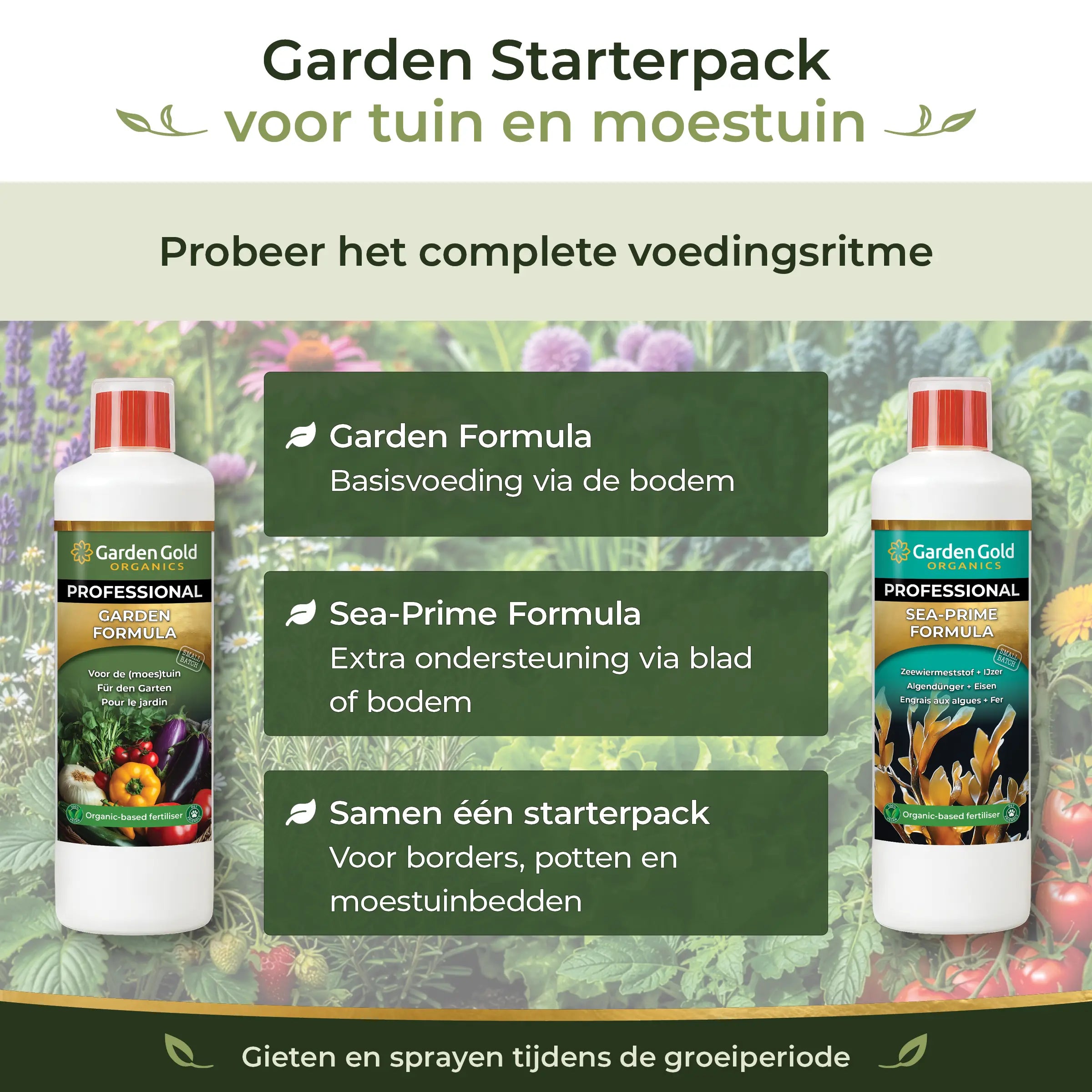 Garden Starter Pack with Garden Formula and Sea-Prime Formula for garden and vegetable beds