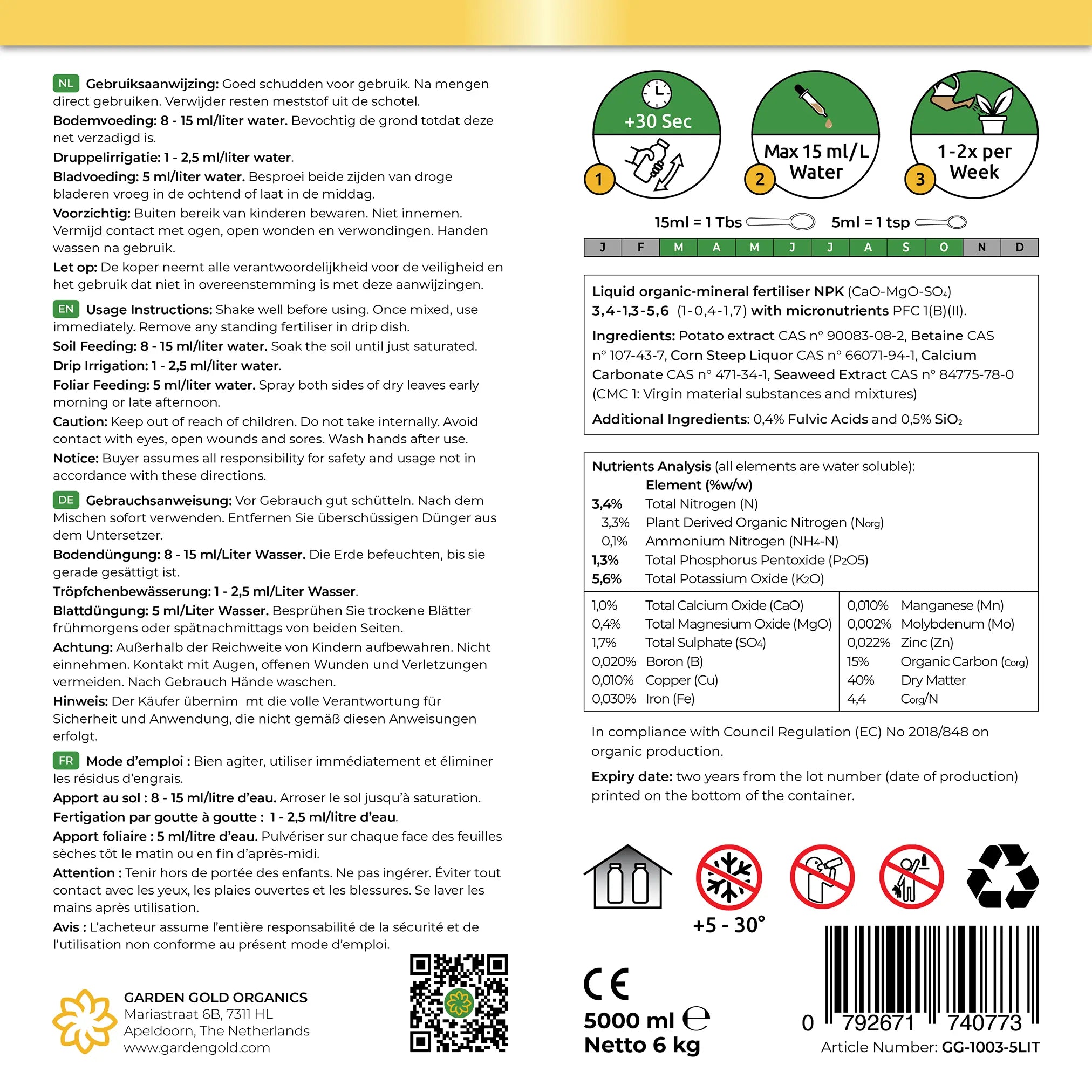 GARDEN GOLD - Product Label - Tomato/Chile Formula