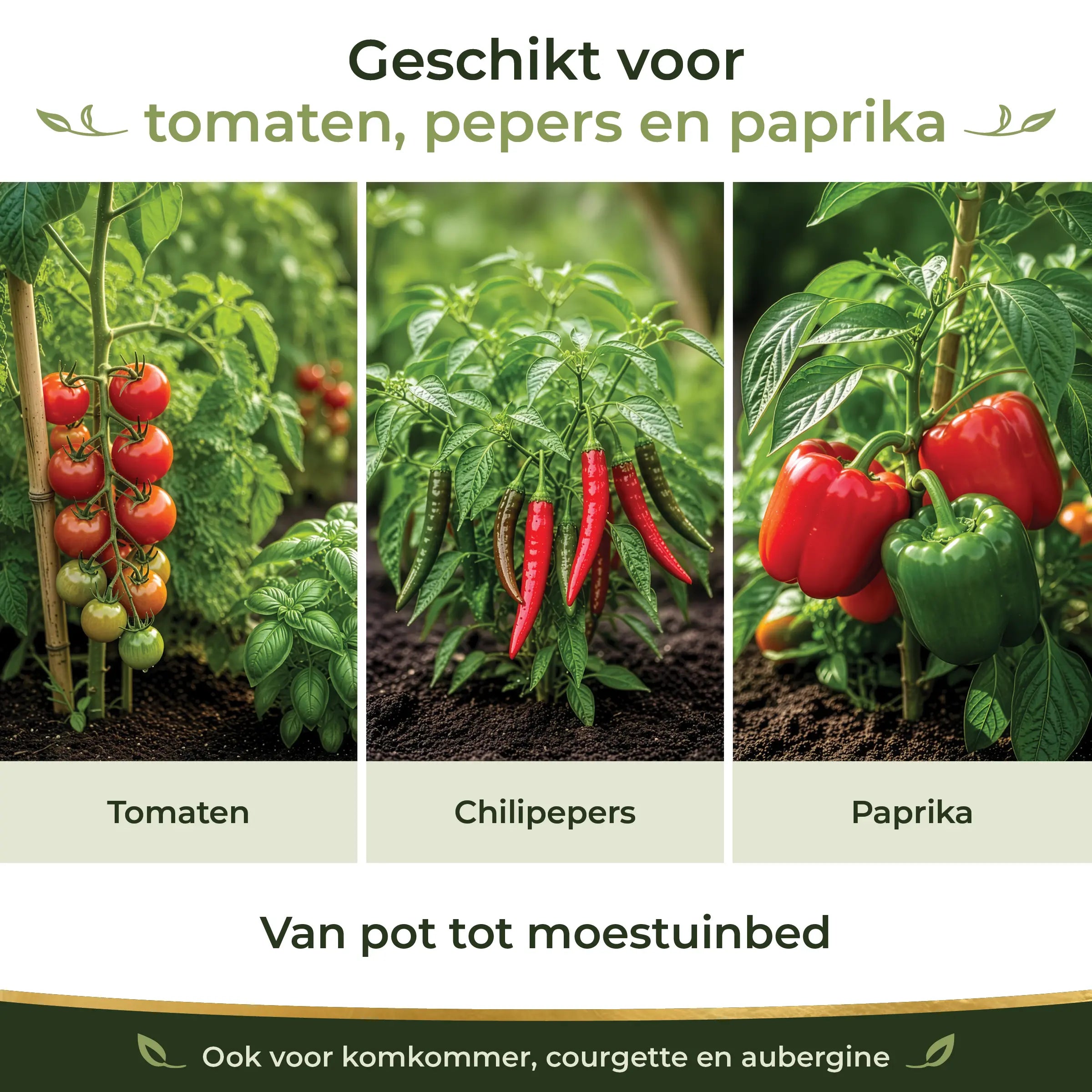 Tomato/Chile Starter Pack suitable for tomatoes, chiles, peppers, cucumbers, courgettes and aubergines in pots or vegetable beds